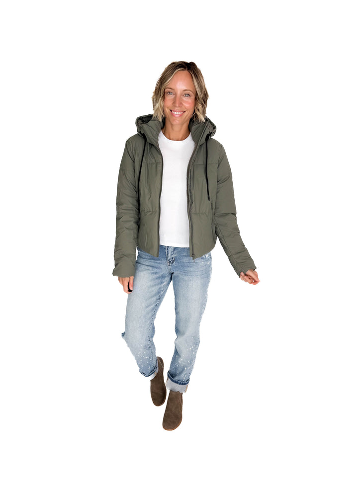 Johnstone Coated Jacket- OLIVE