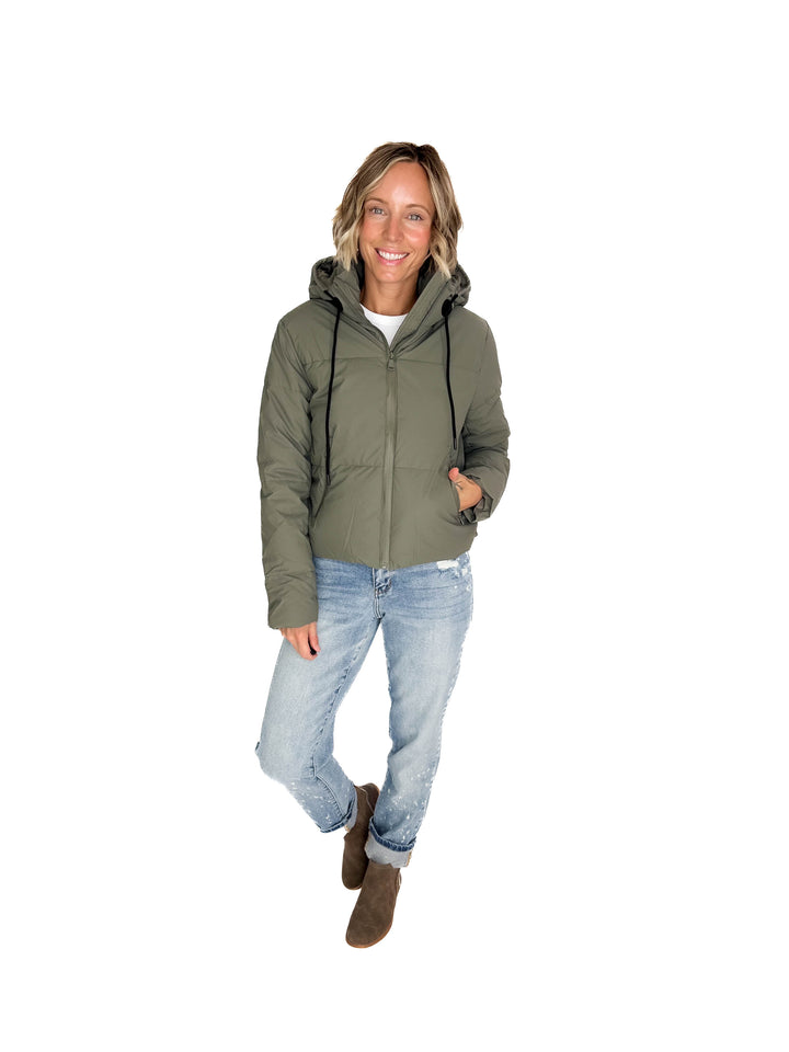 Johnstone Coated Jacket- OLIVE
