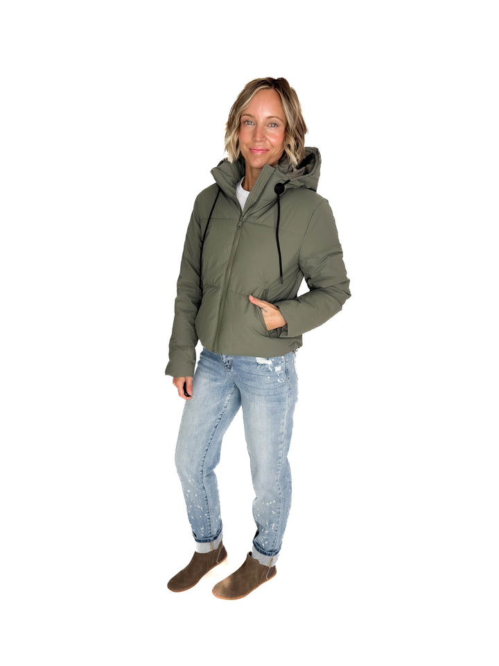 Johnstone Coated Jacket- OLIVE