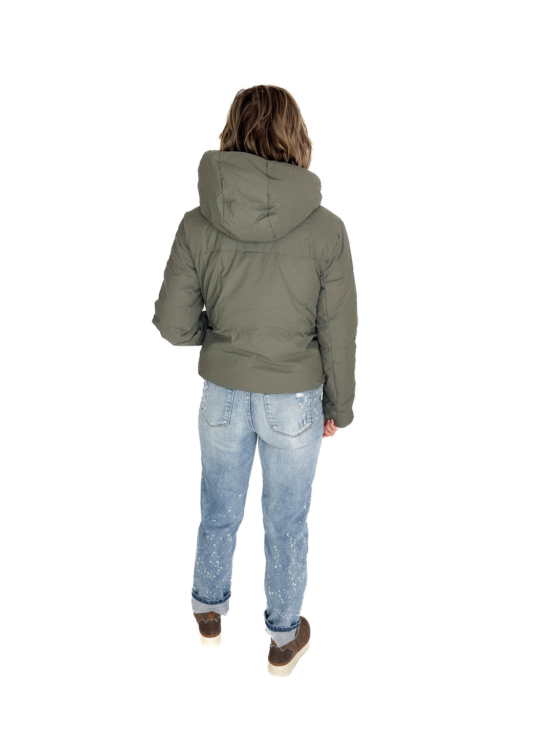 Johnstone Coated Jacket- OLIVE