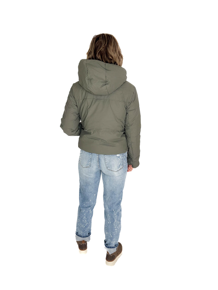 Johnstone Coated Jacket- OLIVE