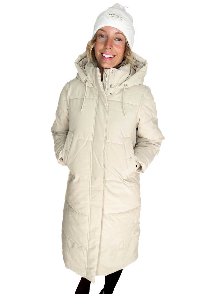 VERO MODA Cedar 2-in-1 Puffer Coat/Vest- OATMEAL