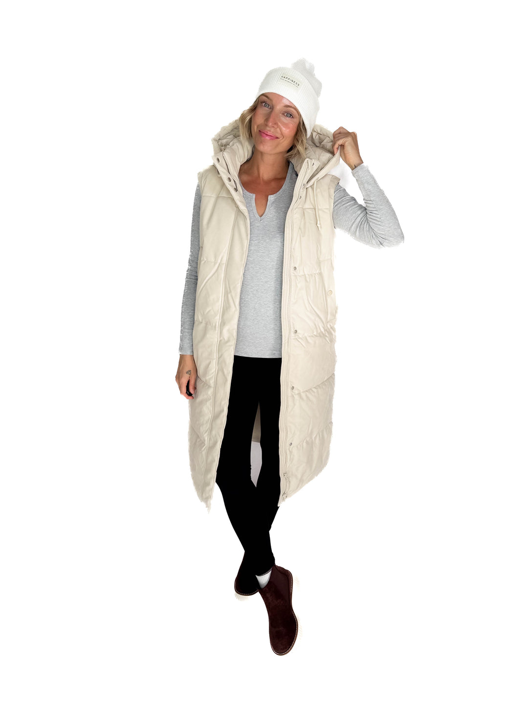 VERO MODA Cedar 2-in-1 Puffer Coat/Vest- OATMEAL
