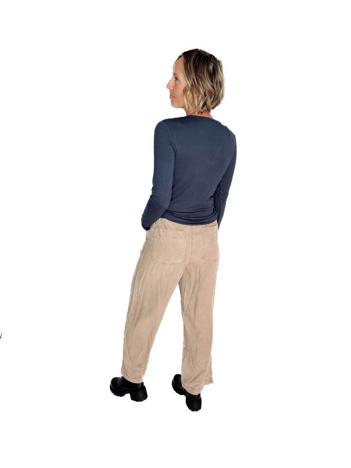 Mackenzie Wide Leg Tencel Pants- HAZELNUT-FINAL SALE