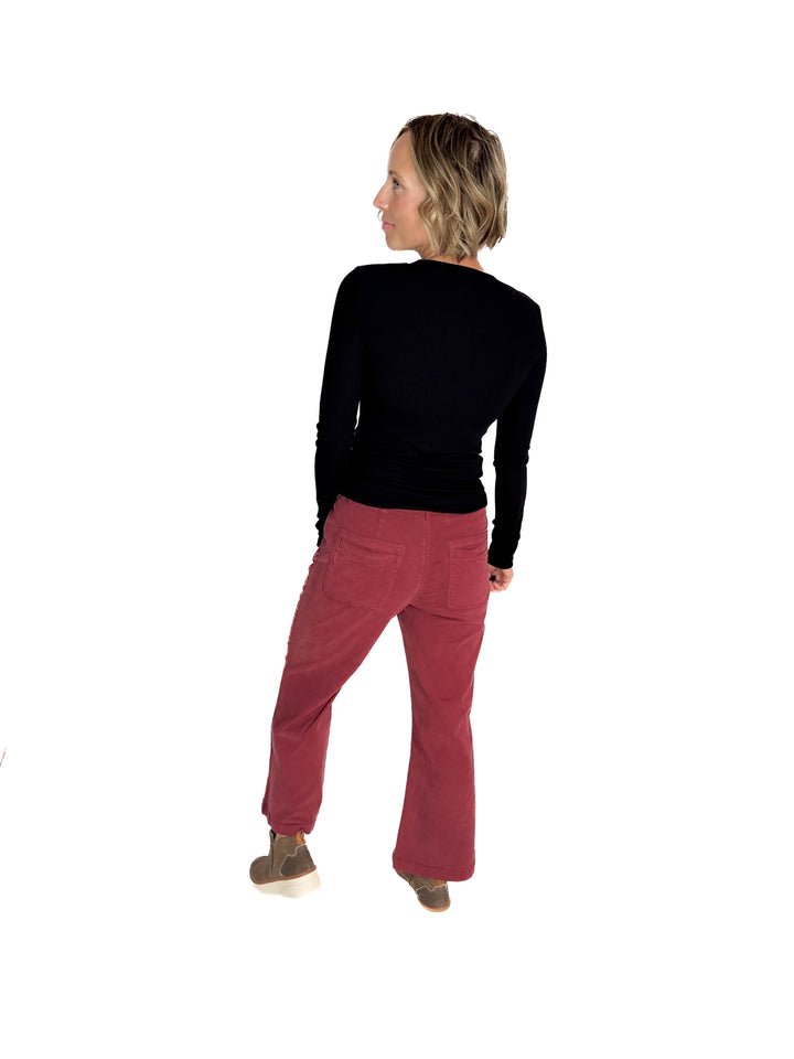THREAD & SUPPLY Dana Pant- BURGUNDY-FINAL SALE