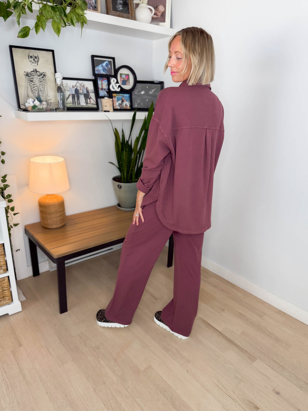 Khendra Cotton Shacket- WASHED RAISIN