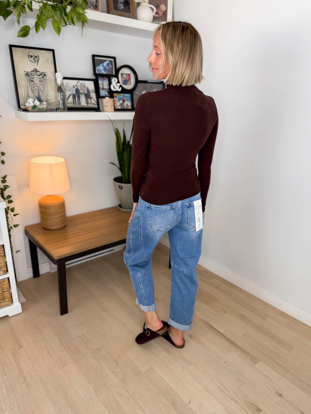 Only Glamour Roll Neck Long Sleeve- COFFEE