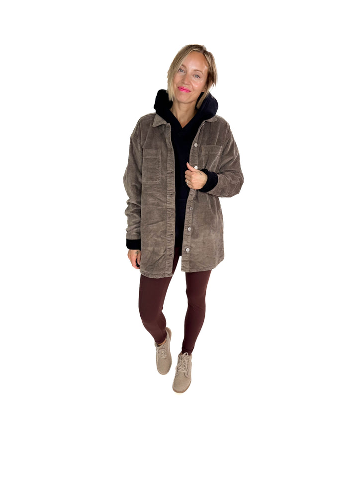 Noisy May Alva Corduroy Shacket- MOREL