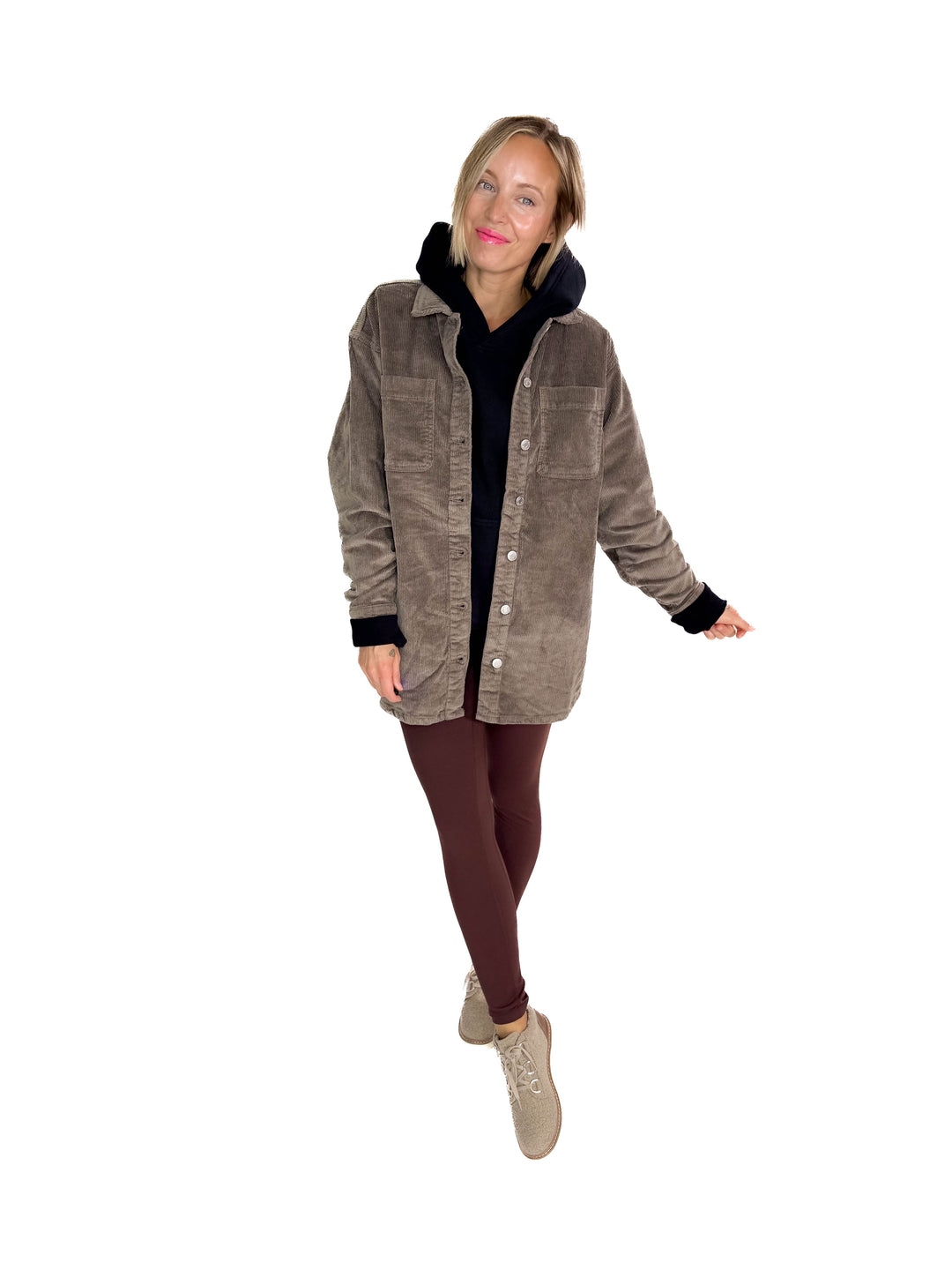 Noisy May Alva Corduroy Shacket- MOREL