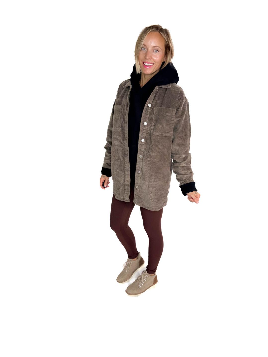 Noisy May Alva Corduroy Shacket- MOREL