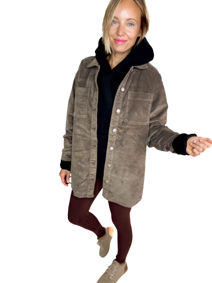 Noisy May Alva Corduroy Shacket- MOREL