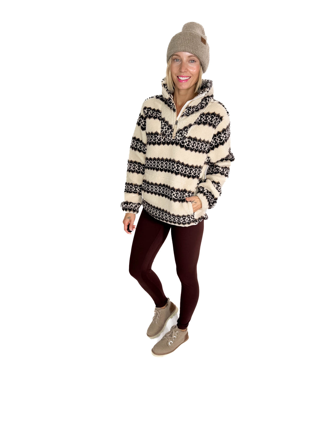 Ainsley Plush Sherpa Pullover- NORDIC BIRCH