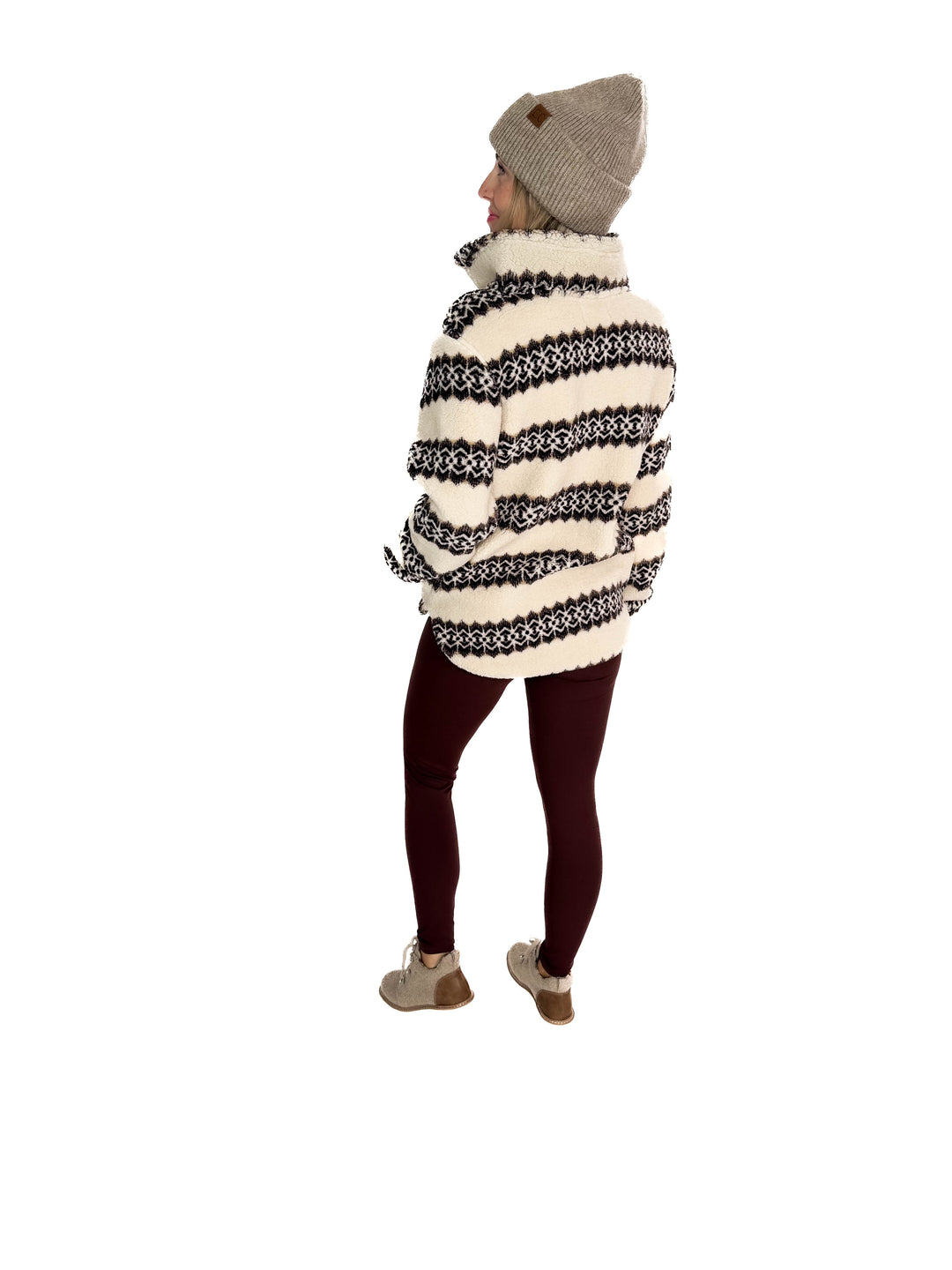 Ainsley Plush Sherpa Pullover- NORDIC BIRCH