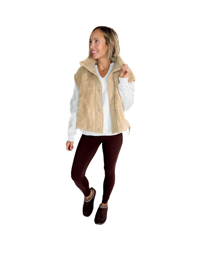 Toasty Sherpa Vest- BEIGE