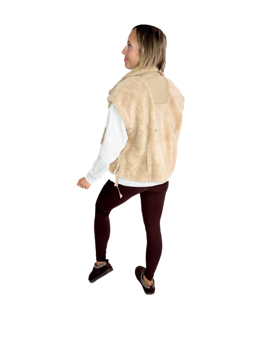 Toasty Sherpa Vest- BEIGE