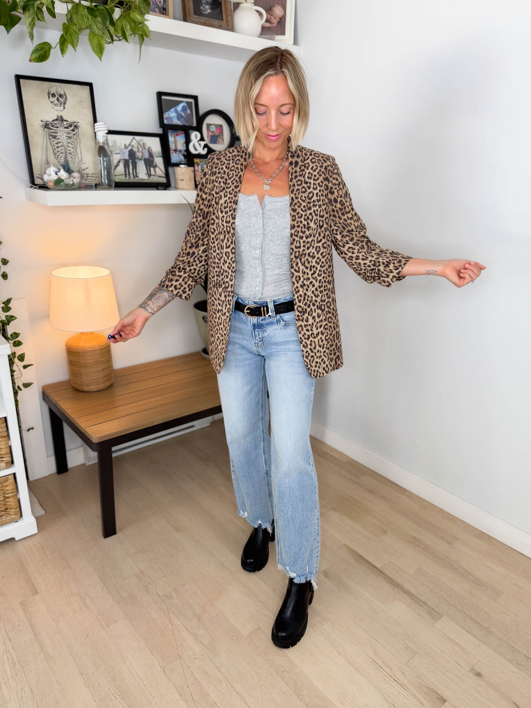Only Bosella 3/4 Blazer- LEOPARD