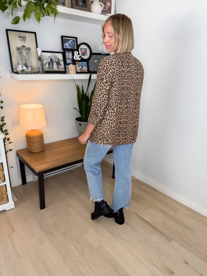 Only Bosella 3/4 Blazer- LEOPARD