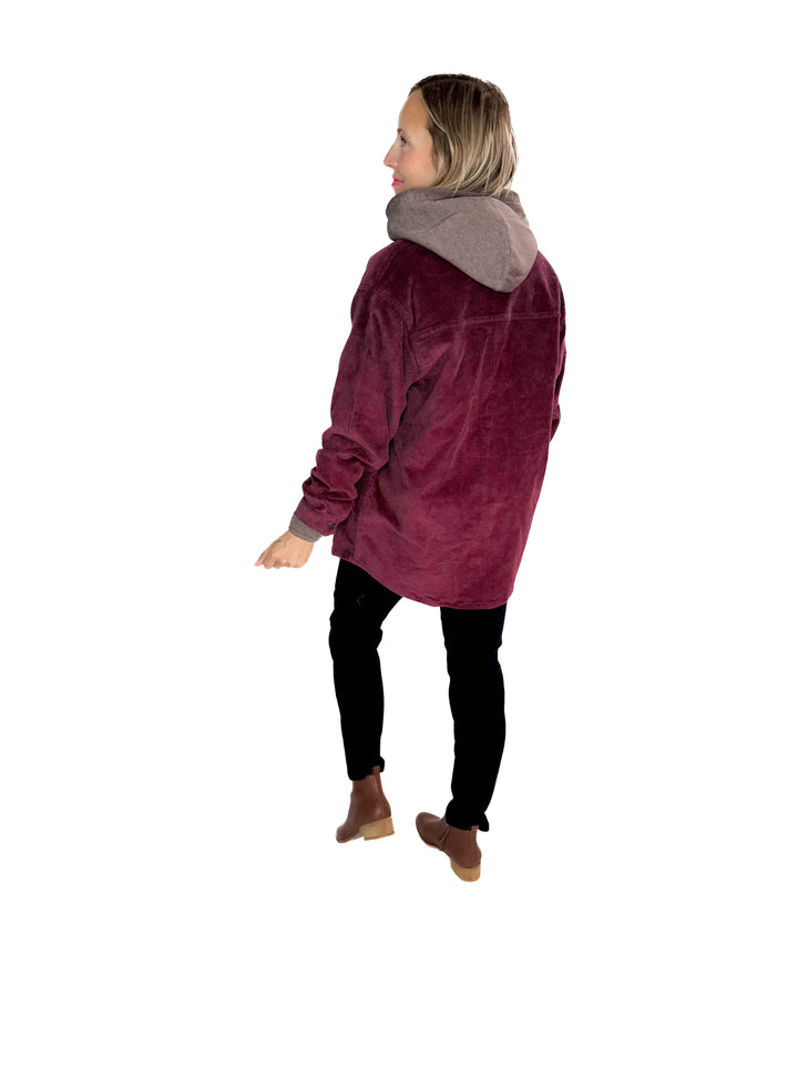 Noisy May Alva Corduroy Shacket- WINE