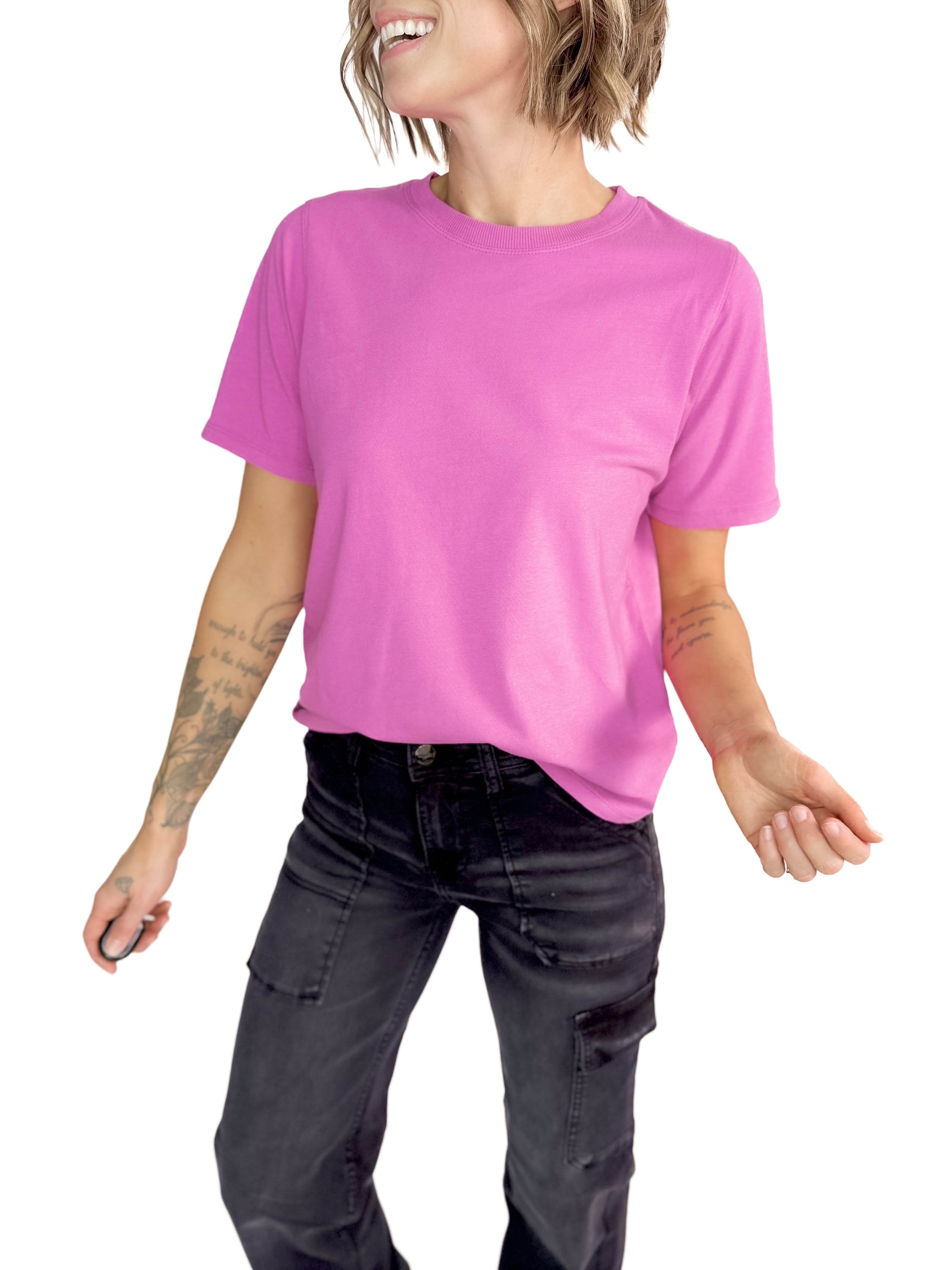 MONO B Scottie Pima Cotton Short Sleeve- ORCHID