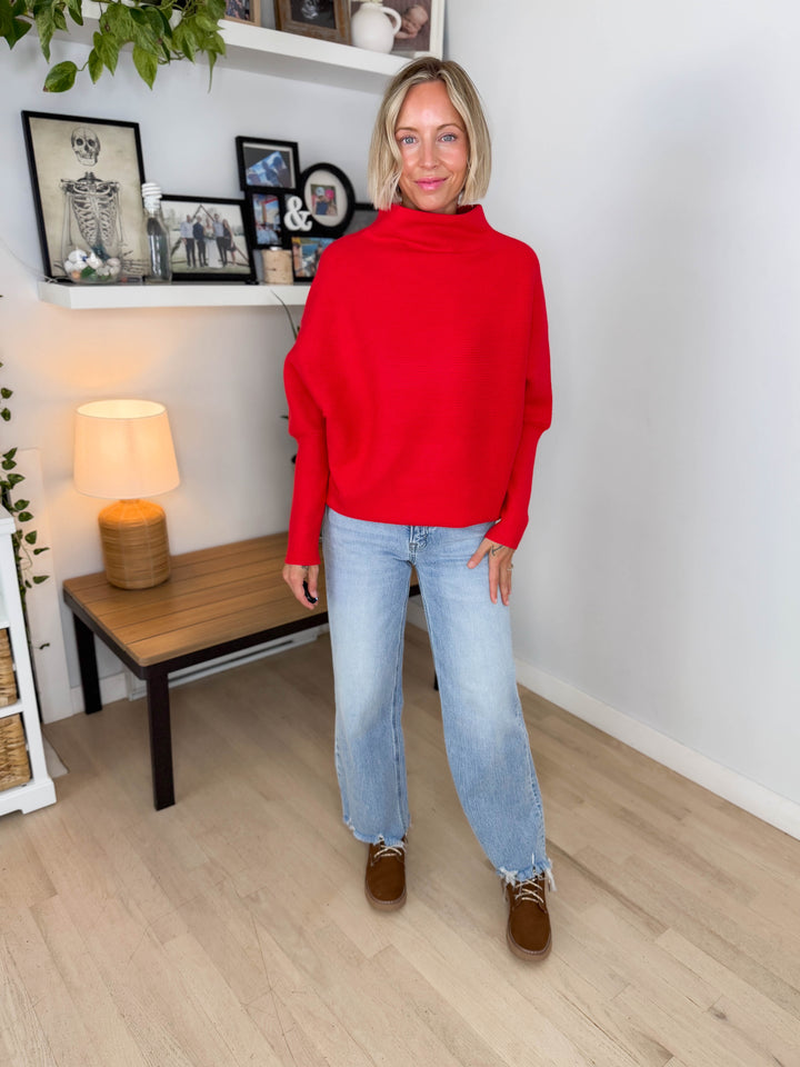 Wild Pines Dolman Sweater- RUBY