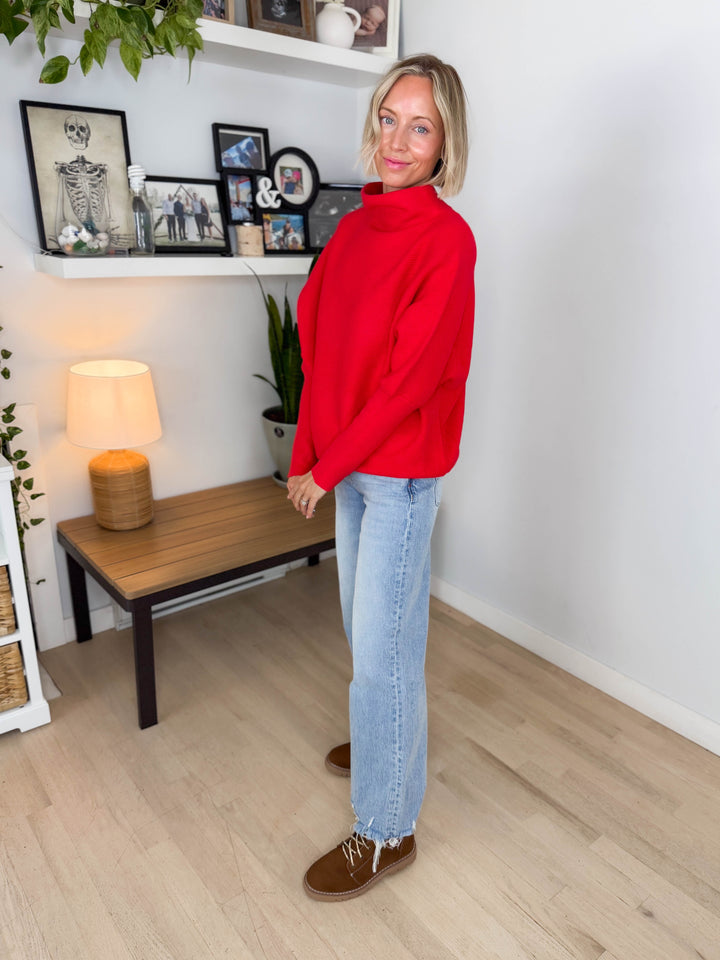 Wild Pines Dolman Sweater- RUBY