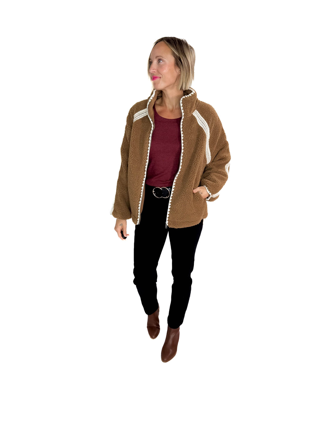 RD STYLE Nikita Sherpa Front Zip