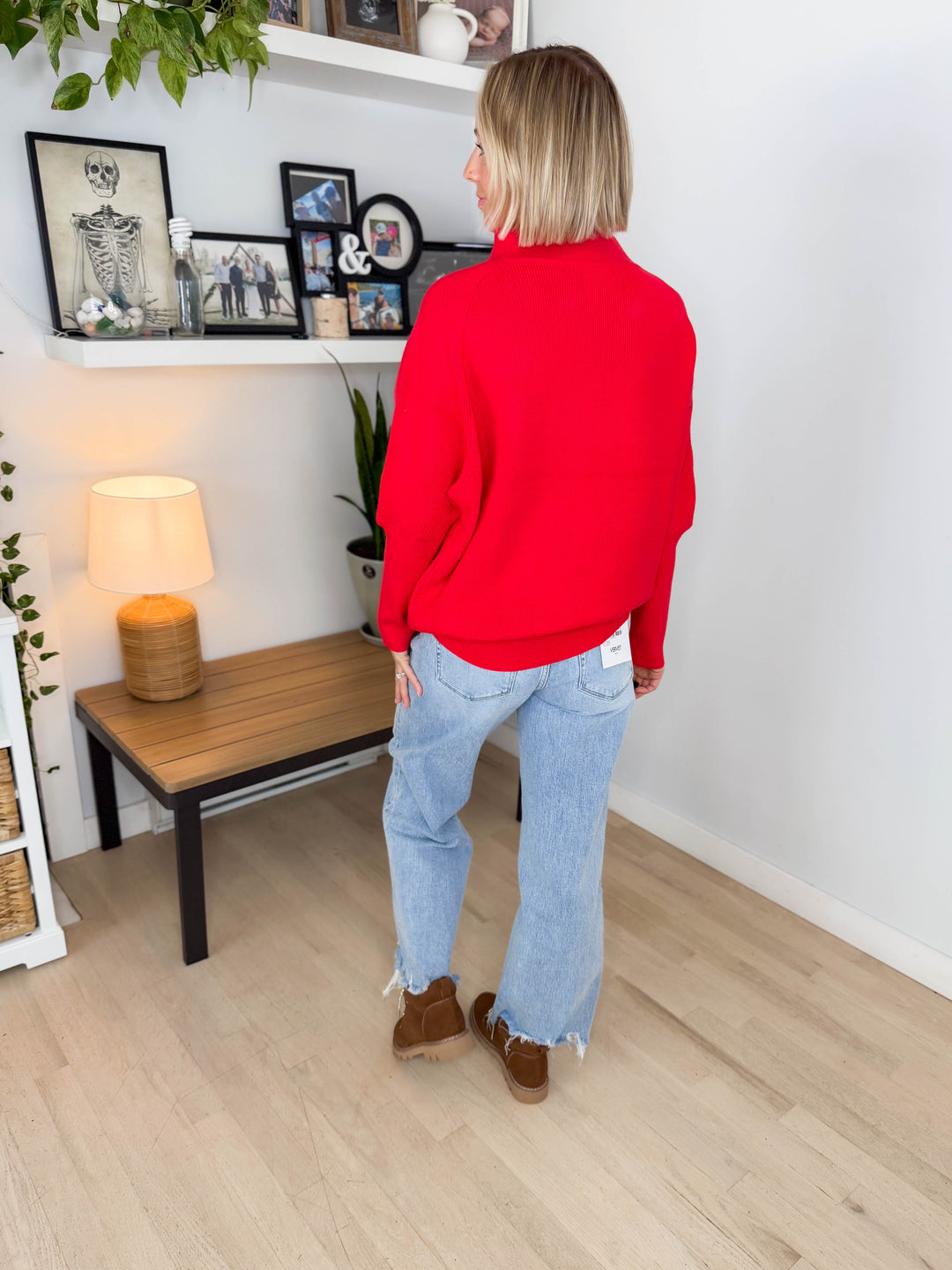 Wild Pines Dolman Sweater- RUBY
