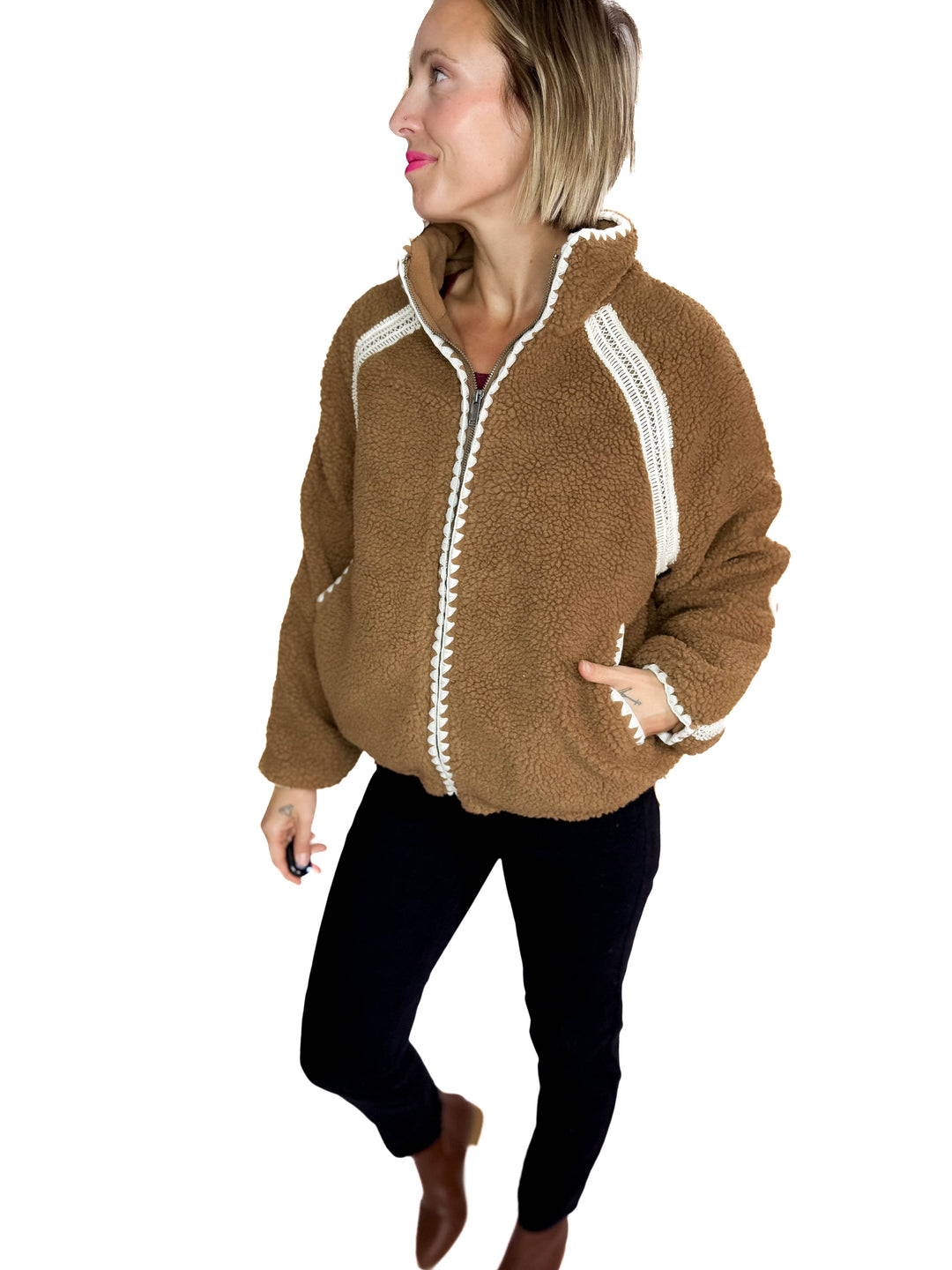 RD STYLE Nikita Sherpa Front Zip