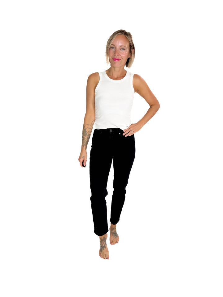 CELLO Pioneer High Rise Mom Jean- BLACK