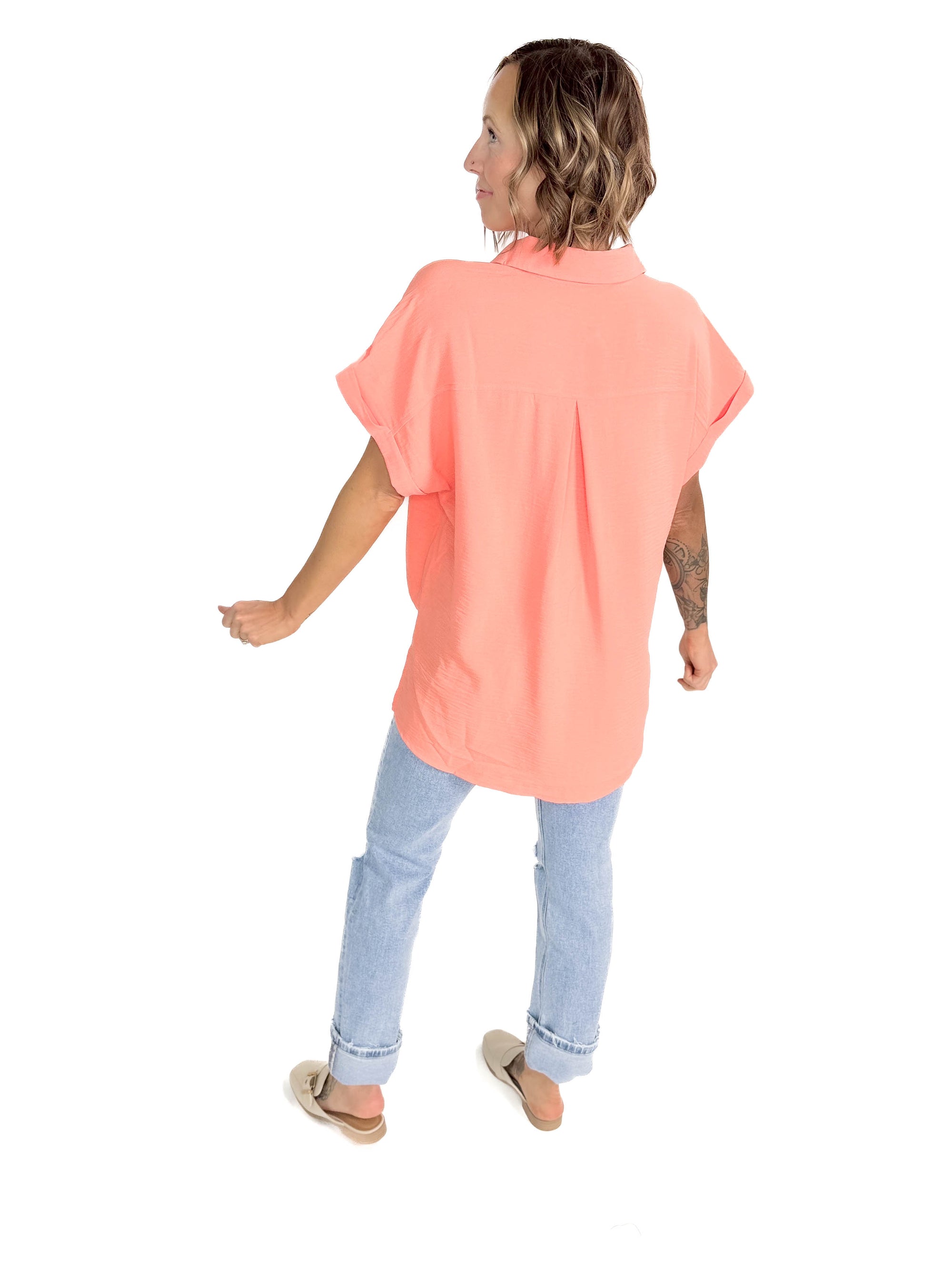 Taya Short Sleeve- CORAL