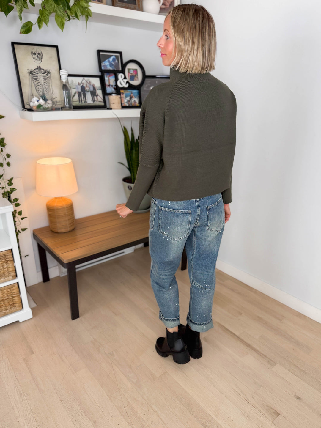 Wild Pines Dolman Sweater- DARK OLIVE