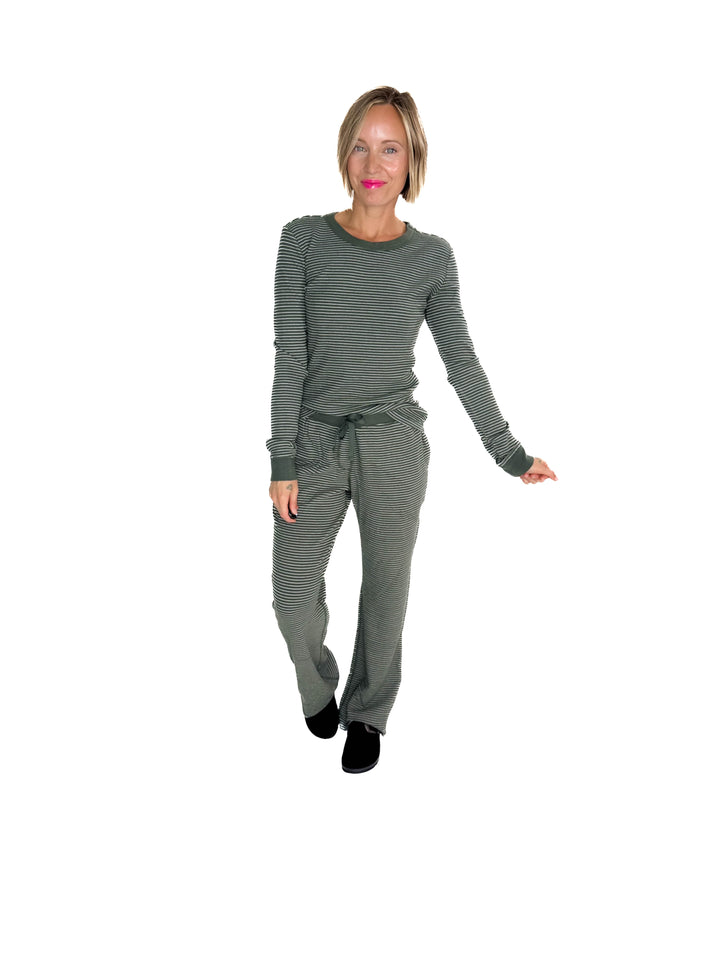 Layla Waffle Lounge Pant- HUNTER