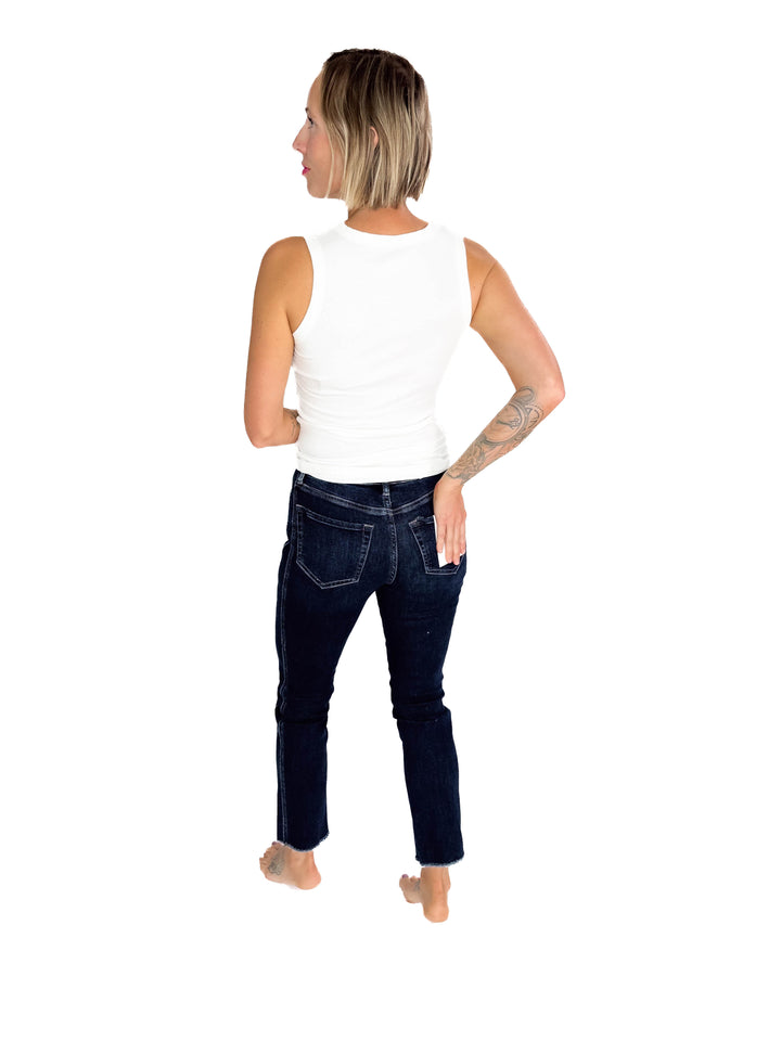 MICA Cityline Side Panel Slim Straight Jean- DARK DENIM