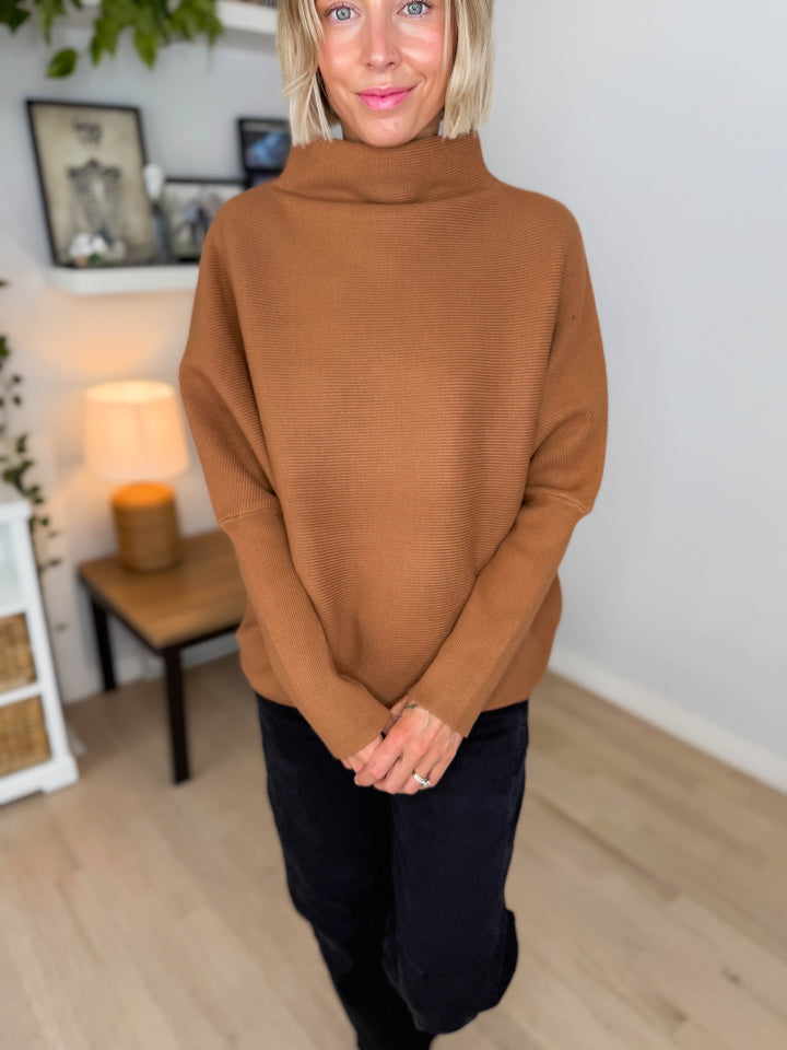 Wild Pines Dolman Sweater- DEEP CAMEL