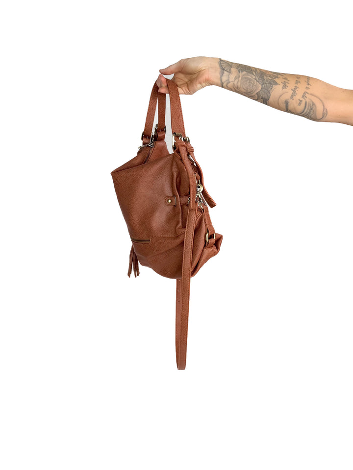 Jamila Rustic Tote Bag- CAMEL BROWN
