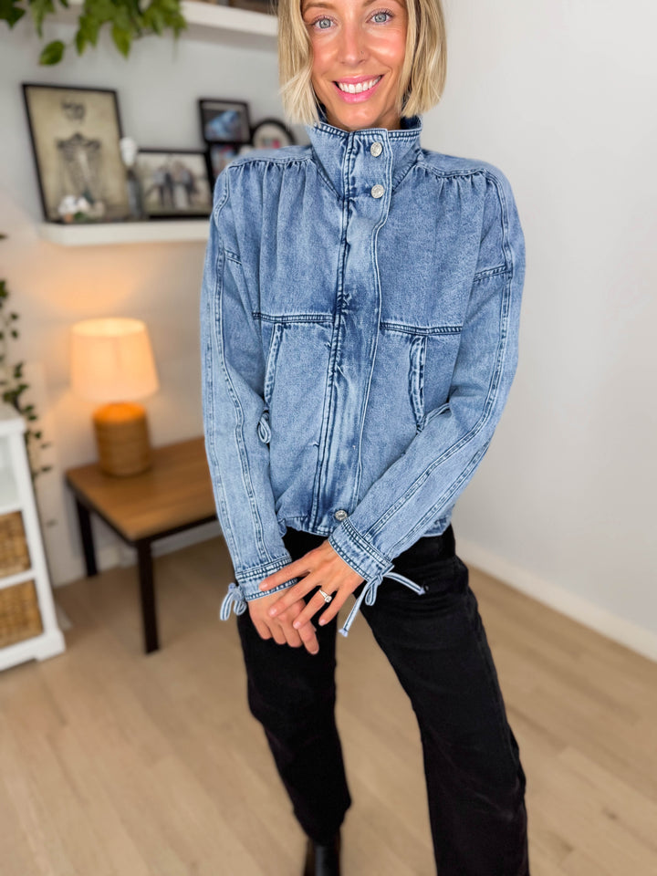 Cella Tie Ribbon Jacket- VINTAGE DEEP BLUE