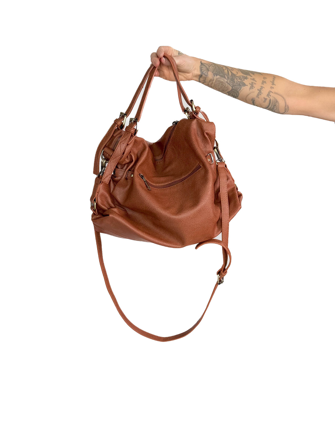 Jamila Rustic Tote Bag- CAMEL BROWN