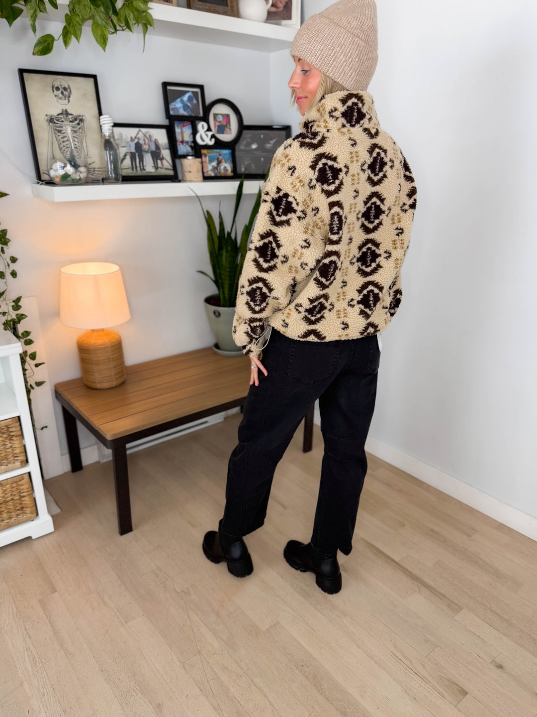 ONLY Janne Aztec Sherpa 1/2 Zip- GEO EARTH