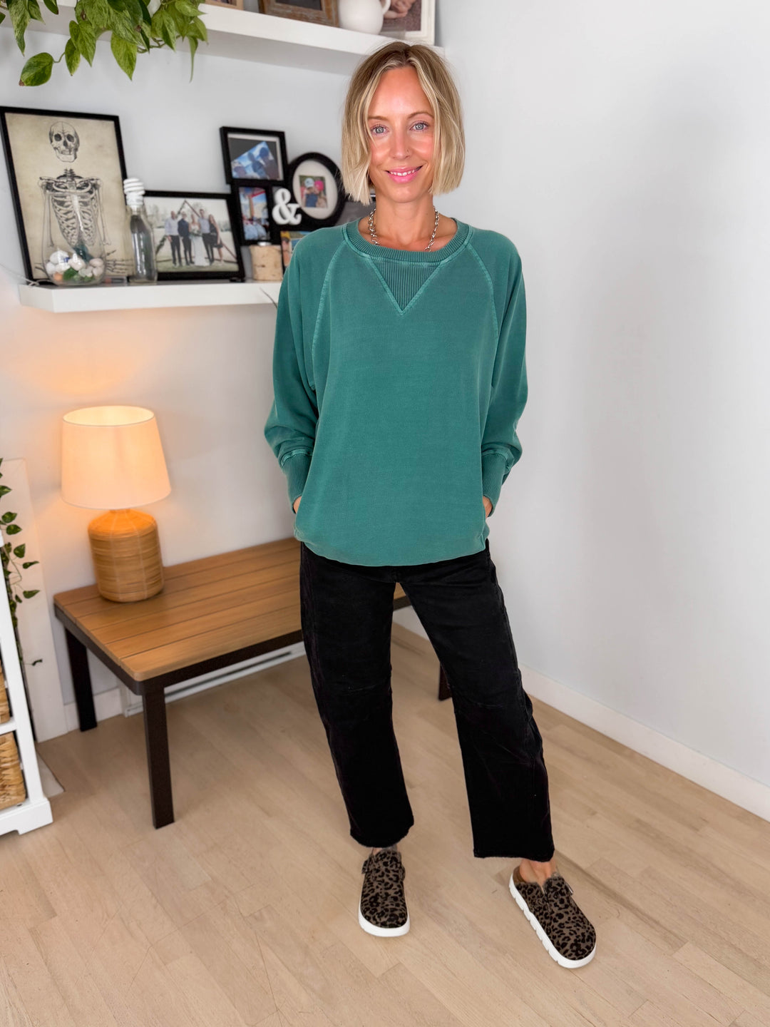 Juliet Washed Tunic Sweatshirt- HUNTER