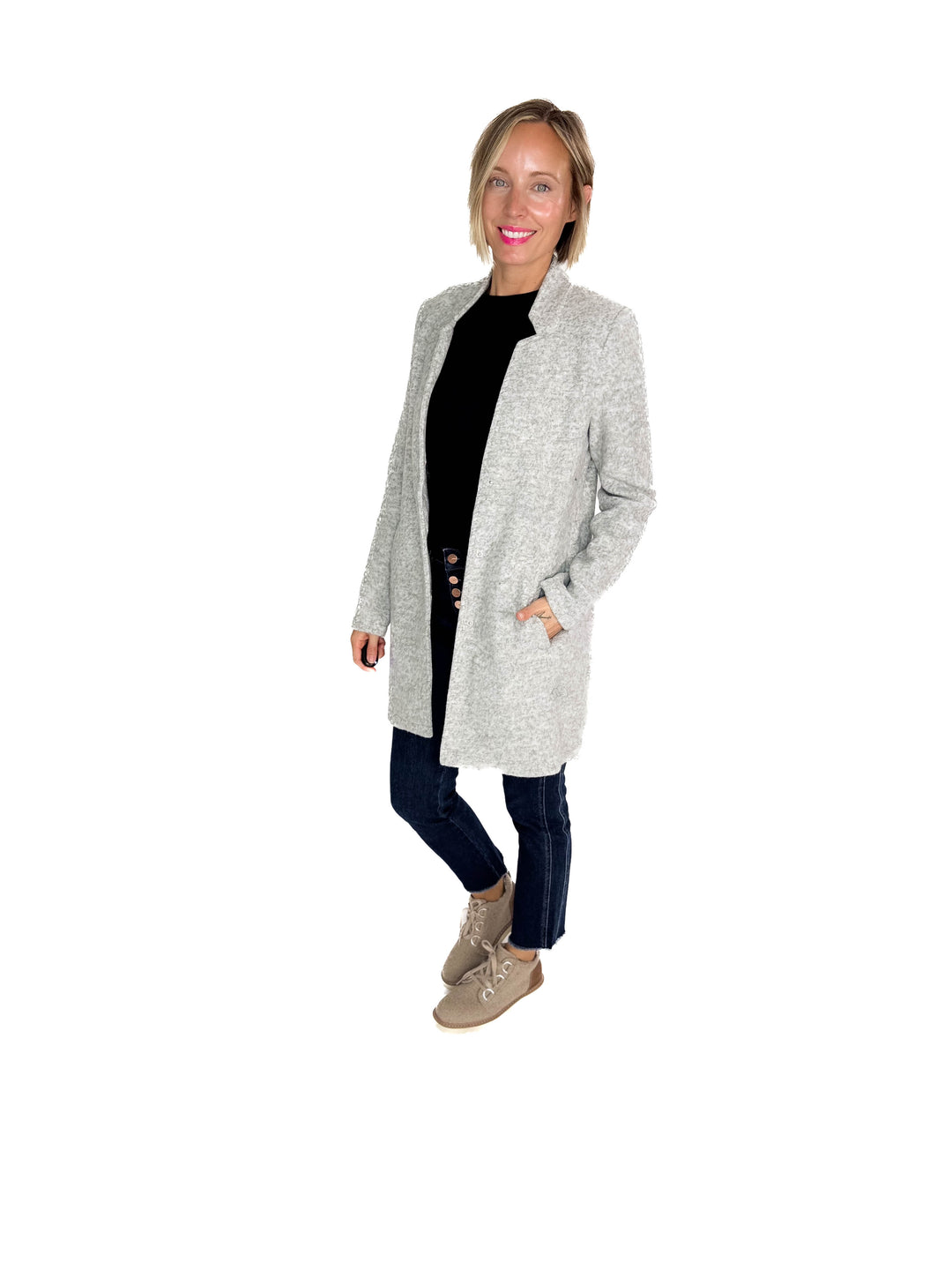 VERO MODA Katherine Jacket- LT GREY MELANGE-FINAL SALE