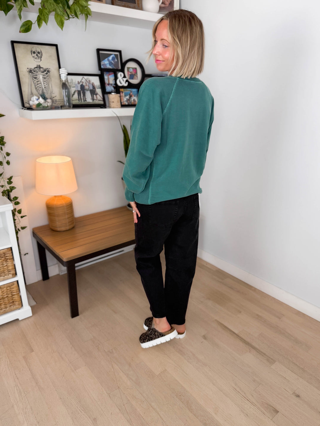 Juliet Washed Tunic Sweatshirt- HUNTER