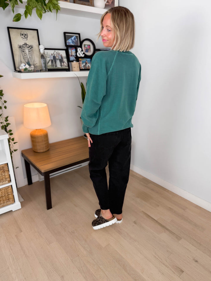 Juliet Washed Tunic Sweatshirt- HUNTER