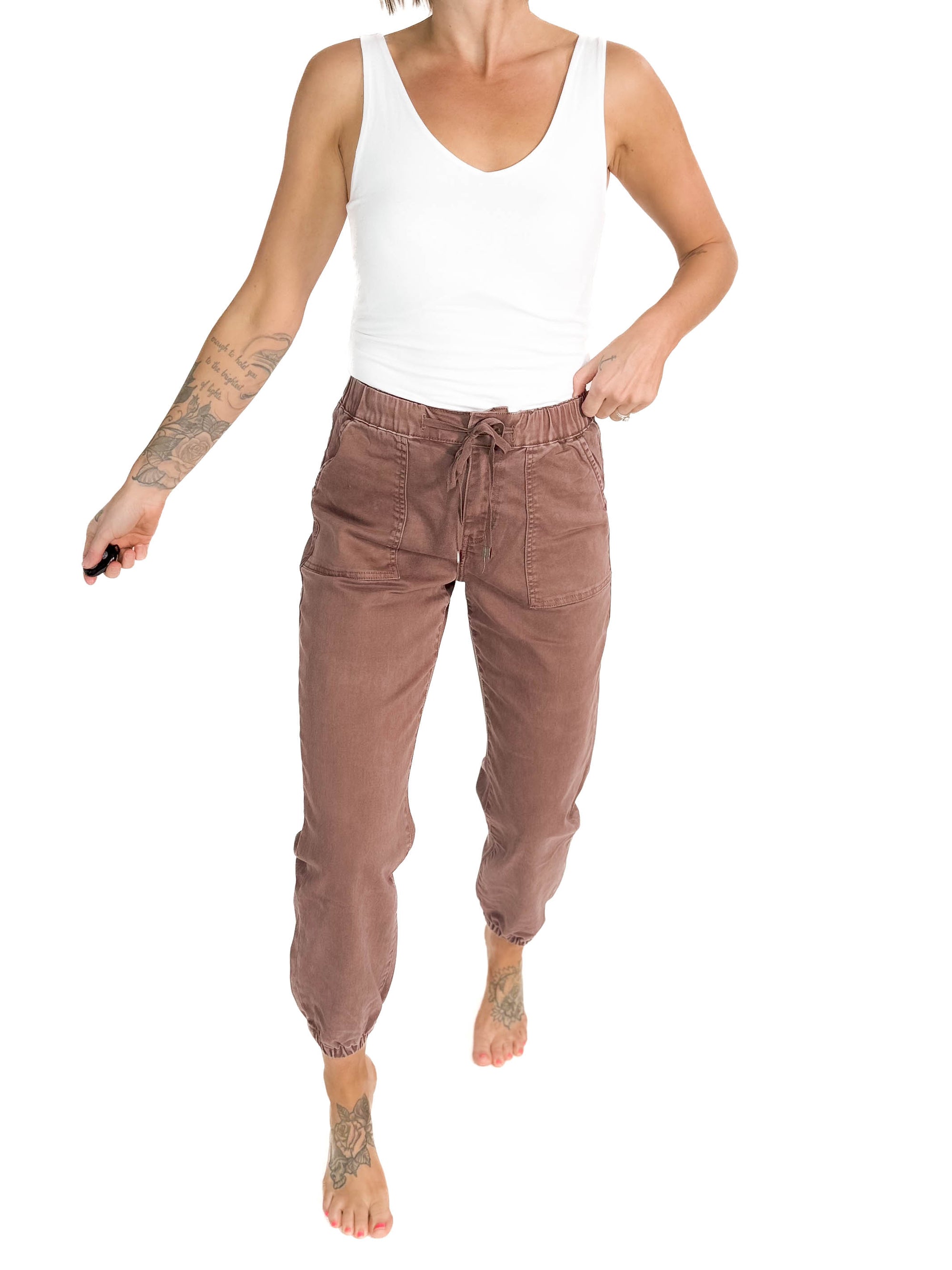 Shelly High Rise Jogger- COCOA