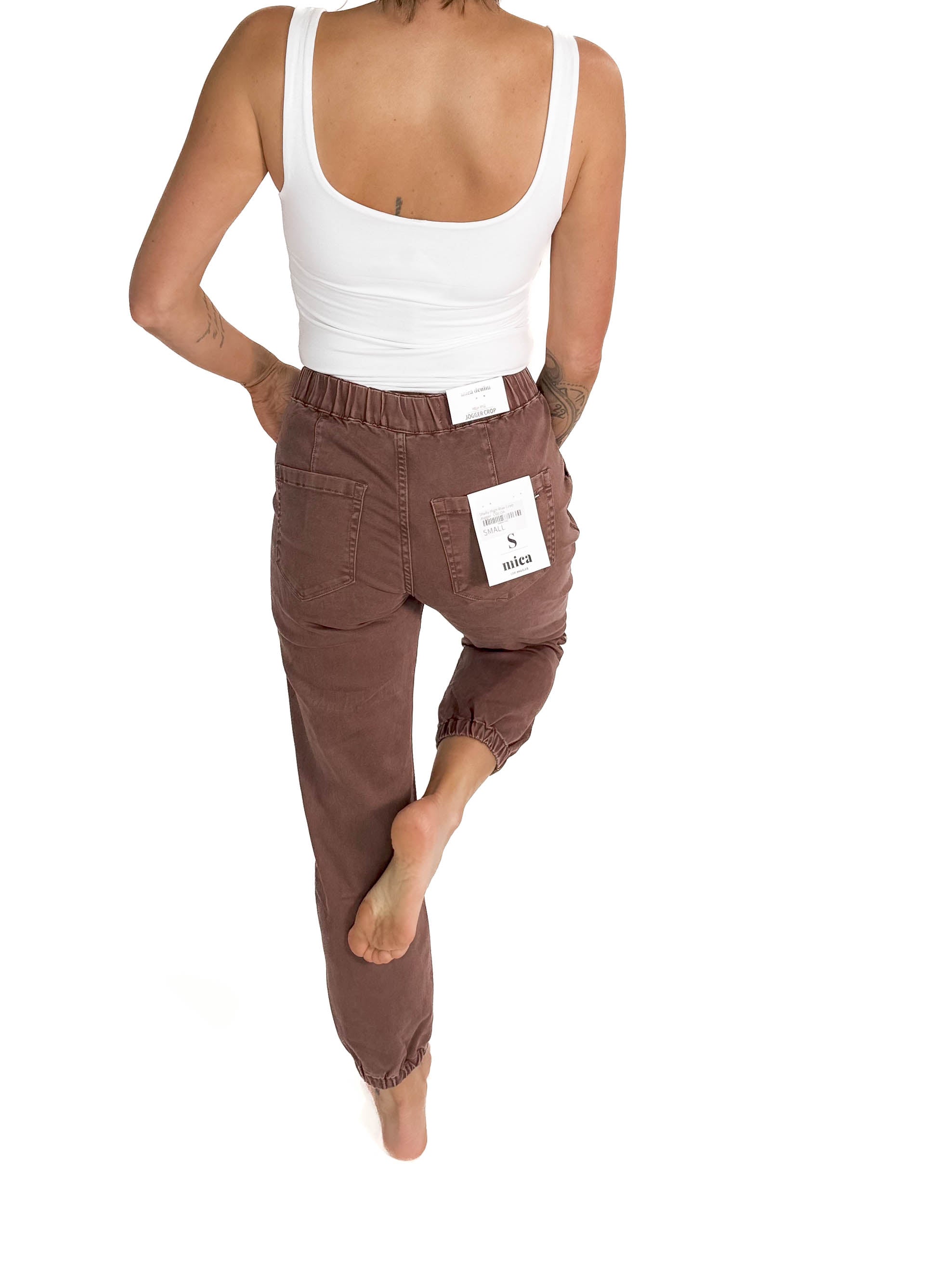 Shelly High Rise Jogger- COCOA