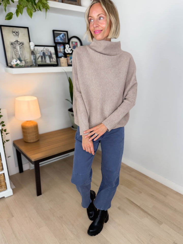 Wild Pines Dolman Sweater- HEATHER MOCHA