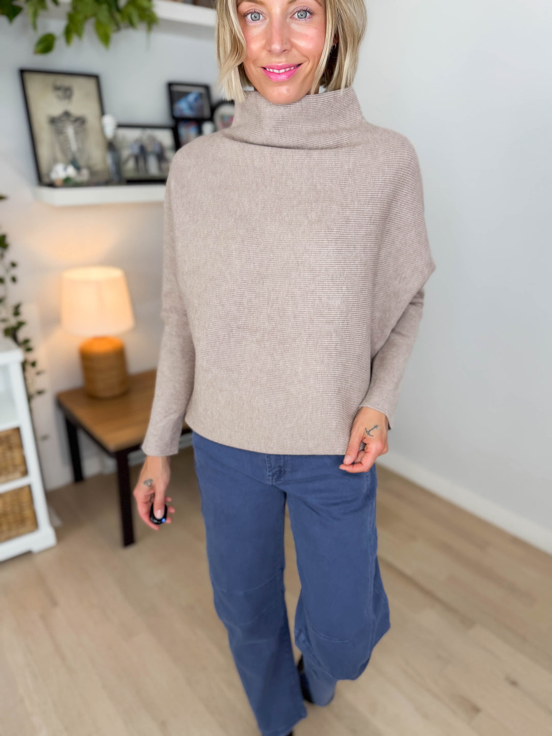Wild Pines Dolman Sweater- HEATHER MOCHA