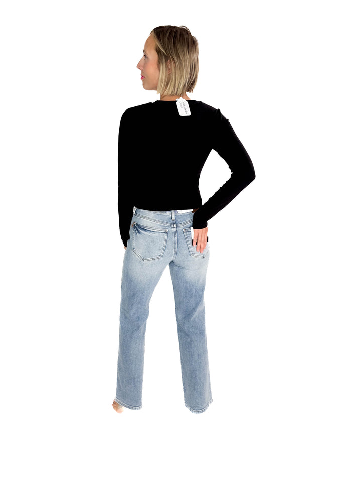 Bella Ultra Soft Classic Ribbed Scoop Neck- BLACK