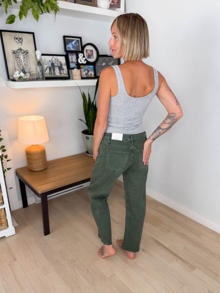 Koltyn Stretch Barrel Pant- DARK OLIVE