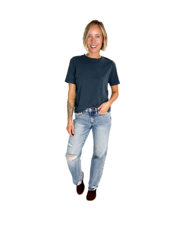 MONO B Scottie Pima Cotton Tee- MIDNIGHT NAVY