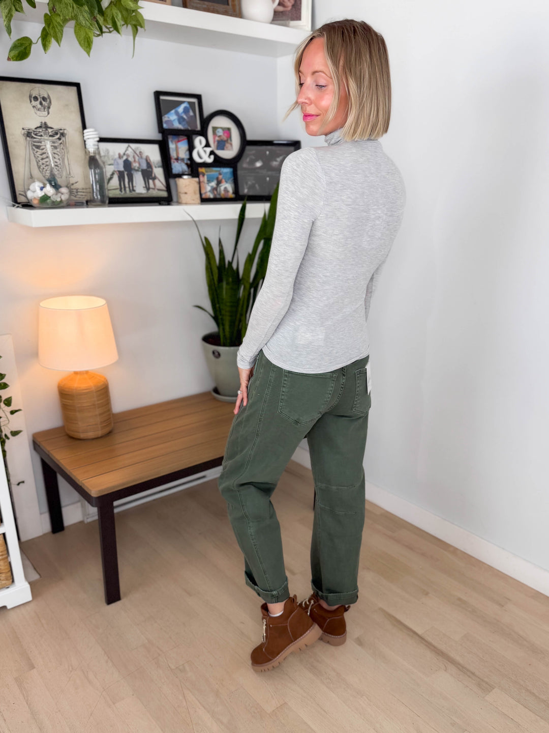 Only Glamour Roll Neck Long Sleeve- LIGHT GREY MELANGE